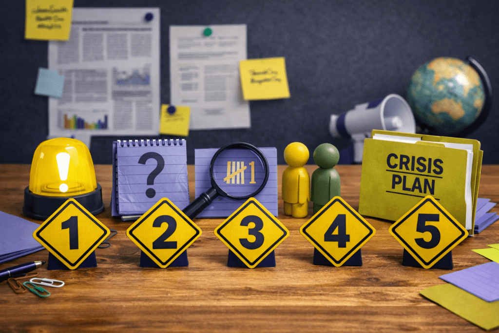 PR strateegia puudumise viis märki – visuaalne illustratsioon turunduse ja kommunikatsiooni vigadest